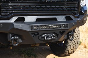 GMC Sierra 3500 Front Bumper - DV8 Offroad - Spec Series - Micro-texture black powder coat with satin black accents - `20-`23